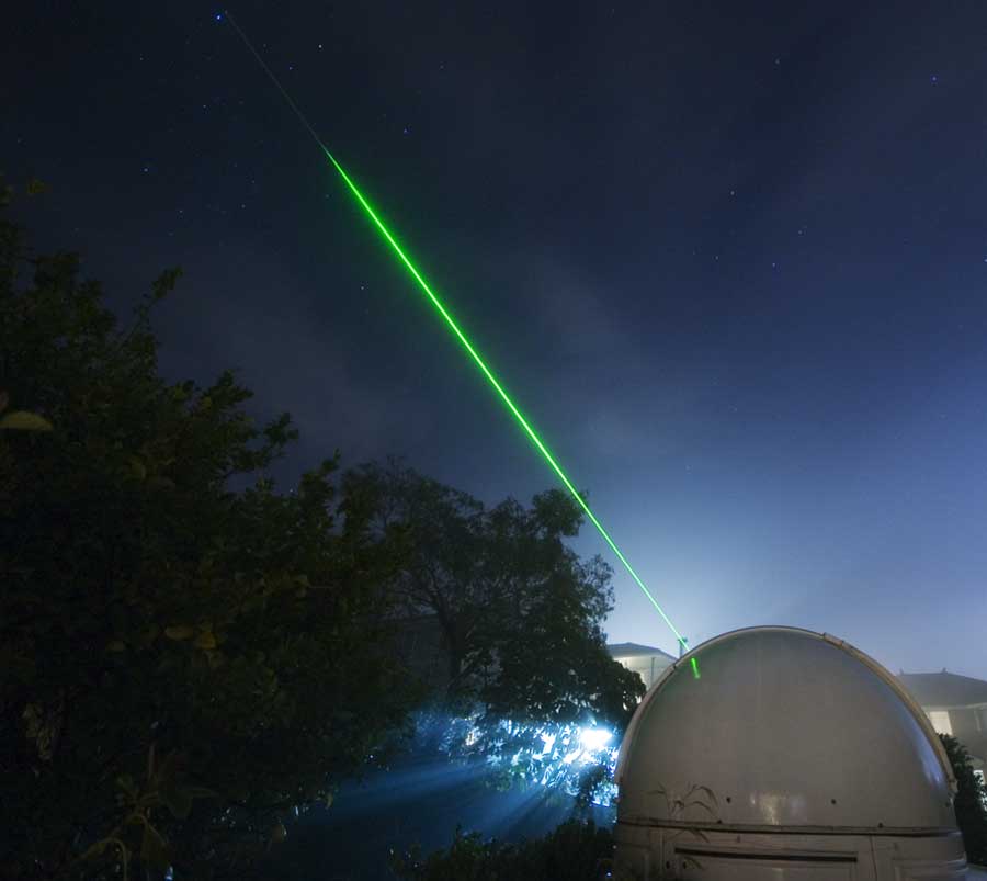 A laser in the fog